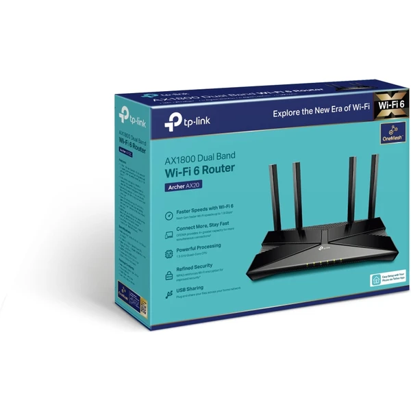 TP-Link Archer AX1800 Wi-Fi 6 router čierny - Wi-Fi routery - Obrázok G4K5000J01