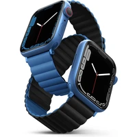 UNIQ Revix obojstranný remienok pre Apple Watch 49/46/45/44/42mm Caspian (modrý/čierny) - Remienky