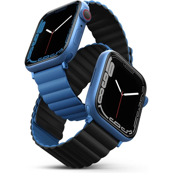 UNIQ Revix obojstranný remienok pre Apple Watch 49/46/45/44/42mm Caspian (modrý/čierny) - Remienky - Hlavný obrázok