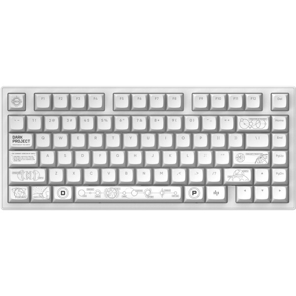 Dark Project ALU81A Terra Nova bezdrôtová mechanická klávesnica (US) biela
