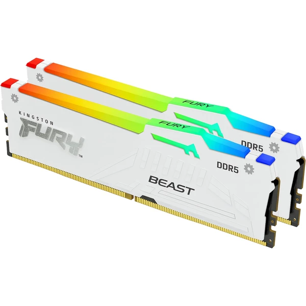 Kingston FURY Beast White RGB DDR5 32GB 6800MT/s CL34 DIMM (2x16GB) EXPO/XMP - Operačné pamäte - Hlavný obrázok