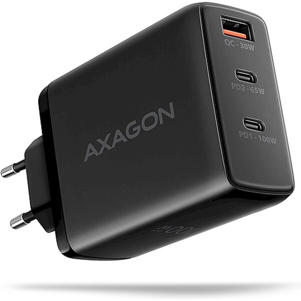 AXAGON ACU-DPQ100 nabíjačka do siete 3x port 100W čierna