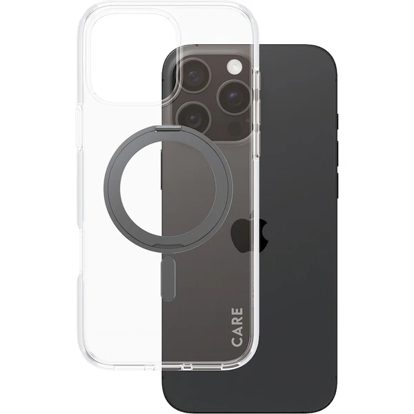 PanzerGlass® CARE kryt Apple iPhone 16 Pro Max MagSafe KickStand číry/čierny - Puzdra - Obrázok G608000P01