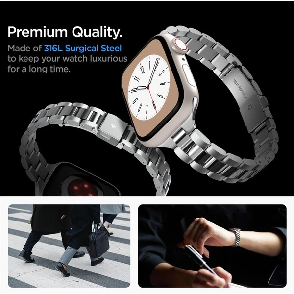 Spigen Modern Fit 316L remienok Apple Watch 42/41/40/38mm strieborný - Remienky - Obrázok G6D5000L01