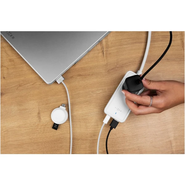 FIXED Charging Strip predlžovací adaptér s USB-C/USB-A, GaN III, 3m, PD 65W, biely - Nabíjačky - Obrázok G6I1000O01