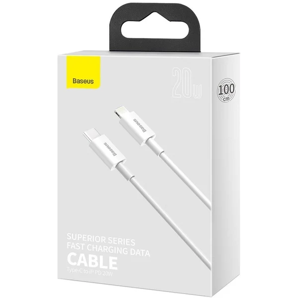 Baseus Superior USB-C/Lightning napájací kábel 20W 1m biely - Káble a redukcie - Obrázok G76E300401