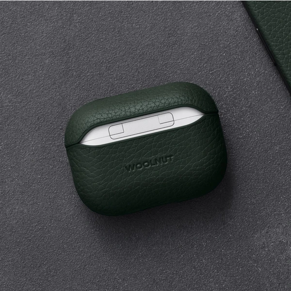 Woolnut Leather kožené puzdro pre AirPods Pro 2. generácia tmavozelené - Puzdra - Obrázok G7KR100501