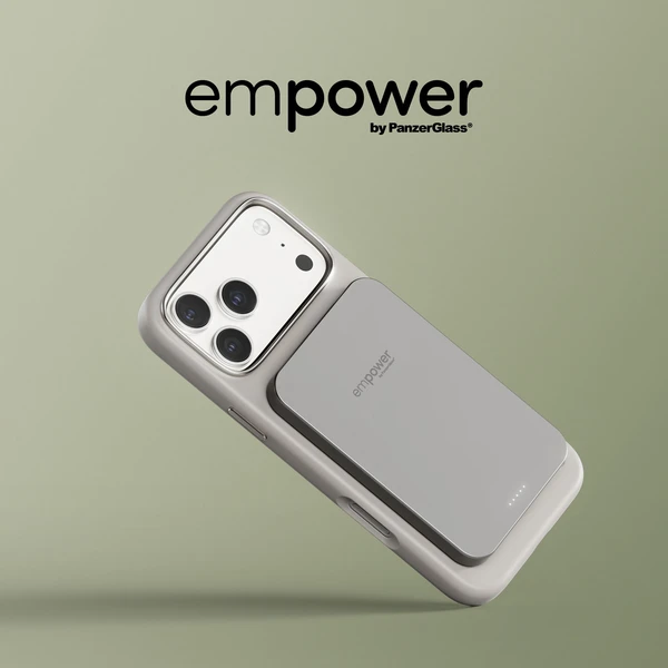 PanzerGlass® empower bezdrôtová Qi2 powerbanka 5000 mAh, MagSafe, sivá - Powerbanky - Obrázok G83J000K01