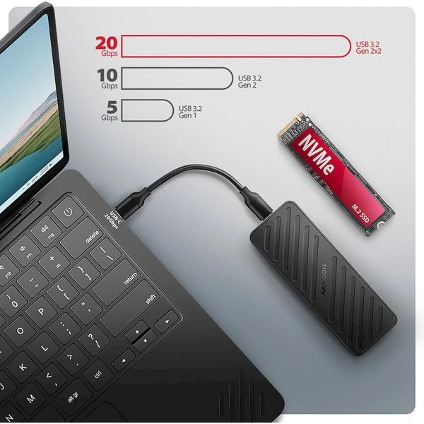 AXAGON EEM2-20G externý SSD disk čierny - Externé boxy - Obrázok G84D000L01