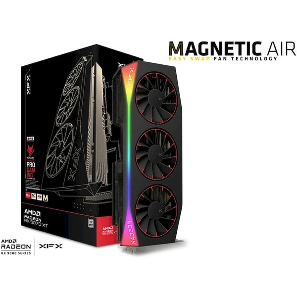 XFX Mercury AMD Radeon RX 9070 XT OC 16 GB GDDR6, Magnetic Air Edition RGB - Grafické karty - Obrázok G8LE000L01