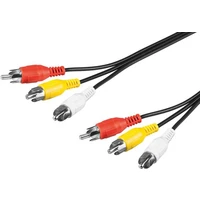 PremiumCord 3x Cinch/3x Cinch kábel 10m čierny - Káble a redukcie