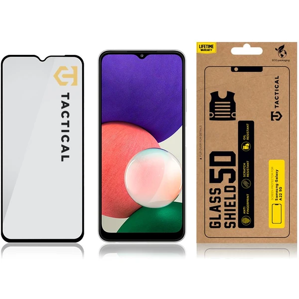 Tactical Glass Shield 5D sklo pre Samsung Galaxy A22 5G čierne - Ochranné fólie a sklo - Obrázok G8VI300401