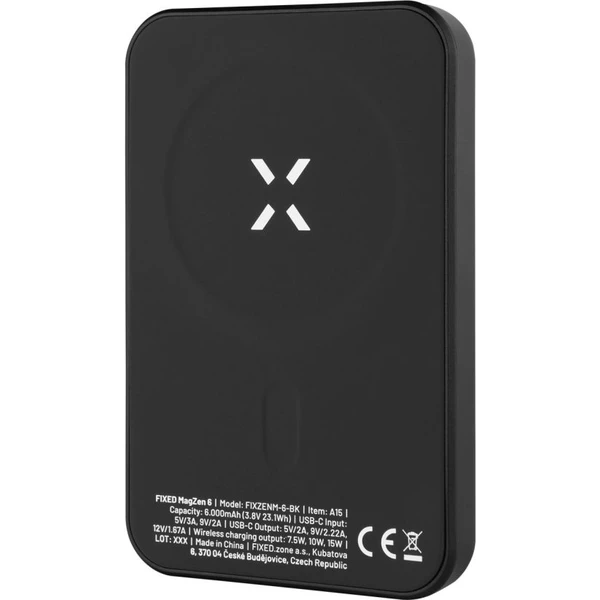 FIXED MagZen powerbanka s bezdrôtovým nabíjaním a Magsafe, 6000 mAh, čierna - Powerbanky - Obrázok G9E5000601