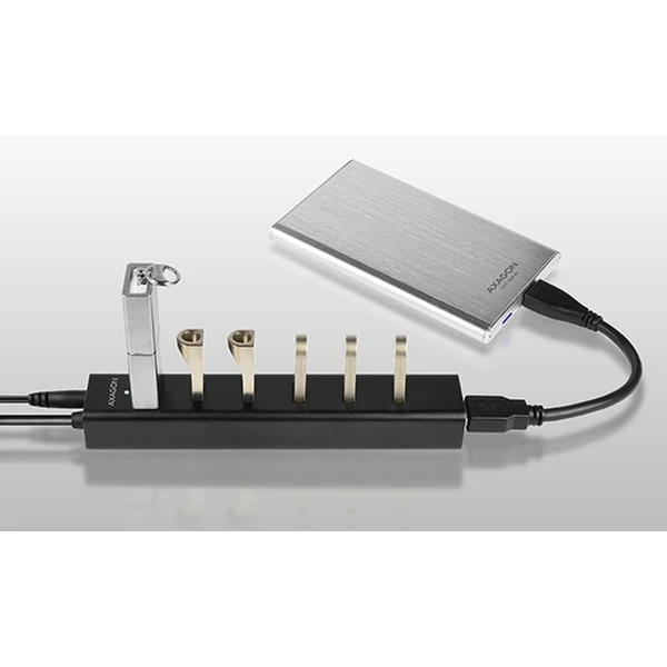 AXAGON HUESA7BP 7x USB3.0 ALU  - USB huby - Obrázok GA7HF00101