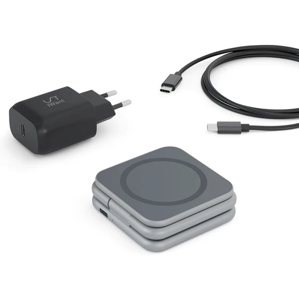iWant Mag+ Foldable bezdrôtová MagSafe nabíjačka vesmírne šedá - Nabíjačky - Obrázok GAH0000L01