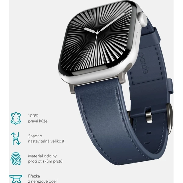 Epico Watch kožený remienok pre Apple Watch 42/44/45/46/49mm modrý - Remienky - Obrázok GAML000K01