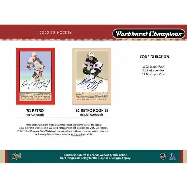 Hokejové karty Upper Deck Parkhurst Champions Hockey Hobby Box 2022-23 - Hokejové karty - Obrázok GB43000O01