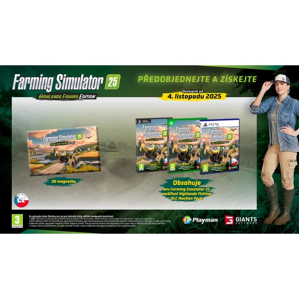 Darček k hre Farming Simulator 25: Highlands Fishing Edition - 3D magnetka - Darčeky - Hlavný obrázok