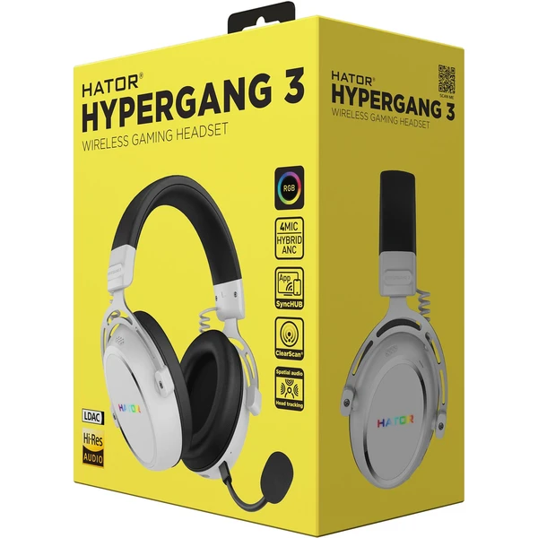 HATOR HYPERGANG 3 bezdrôtový headset biely - Slúchadlá - Obrázok GCAE000J01