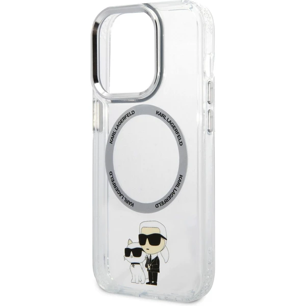 Karl Lagerfeld IML Karl and Choupette NFT MagSafe zadný kryt pre iPhone 15 Pre číry - Puzdra - Obrázok GDB3000J01