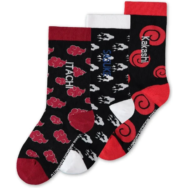 Ponožky Naruto Shippuden - Sasuke Kakashi Itachi 43/46 (3 páry) - Ponožky - Hlavný obrázok