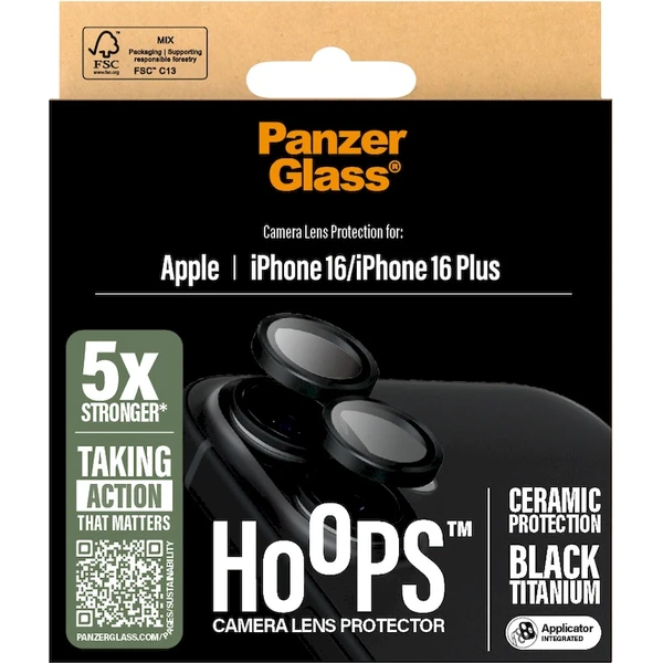 PanzerGlass® HoOps™ Ceramic Apple iPhone 16/16 Plus čierny titán - Ochranné fólie a sklo - Obrázok GE08000P01