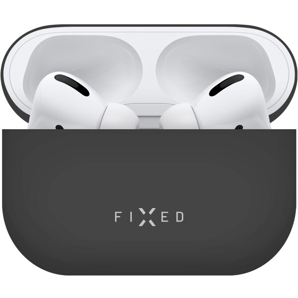 FIXED Silky ultratenké silikónové puzdro Apple Airpods Pro čierne