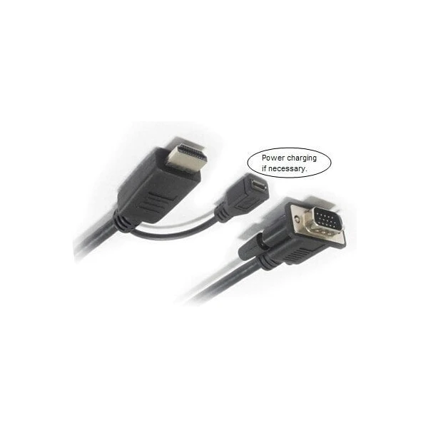 PremiumCord VGA/HDMI redukcia s napájaním MicroUSB-B 2m čierna - Káble a redukcie - Obrázok GETU000501