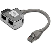 PremiumCord RJ45/2x RJ45 redukcia 0,15m strieborná - Káble a redukcie