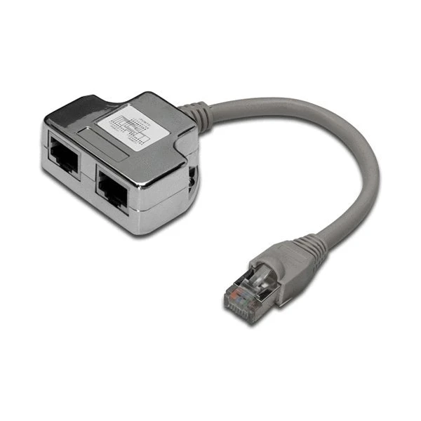 PremiumCord RJ45/2x RJ45 redukcia 0,15m strieborná - Káble a redukcie - Hlavný obrázok
