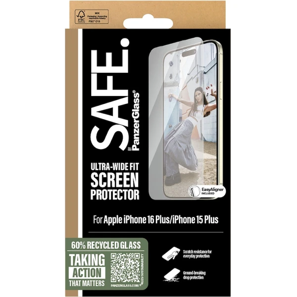 PanzerGlass® SAFE Ultra-Wide Fit Apple iPhone 16 Plus/15 Plus - Ochranné fólie a sklo - Obrázok GF08000P01
