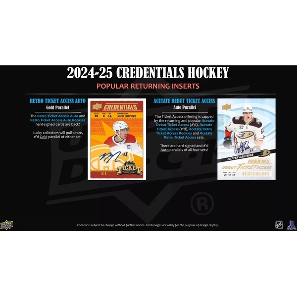 Hokejové karty 2024-25 Upper Deck Credentials Hockey Hobby Balíček - Hokejové karty - Obrázok GFSE000K01