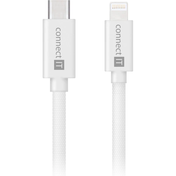 CONNECT IT Wirez USB-C/Lightning napájací kábel 27W 1m biely - Káble a redukcie - Obrázok GFTG000K01