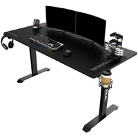 ULTRADESK Herný stôl MOMENTUM - Black, 152,5x70 cm, 75,5 cm, s XXL podložkou pod myš, držiak sluchát - Stoly