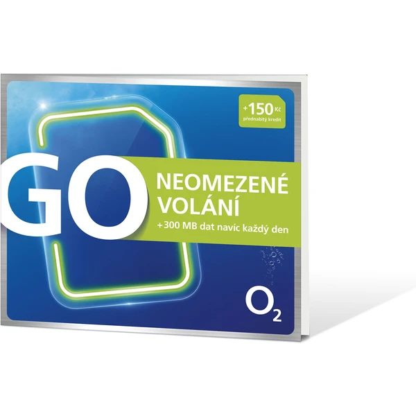Predplatená SIM karta O2 s kreditom 150 Kč, neobmedzené volanie + 300 MB za 25 Kč/deň - SIM Karty  - Hlavný obrázok
