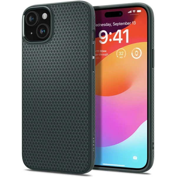 Spigen Liquid Air kryt iPhone 15 zelený - Puzdra - Hlavný obrázok