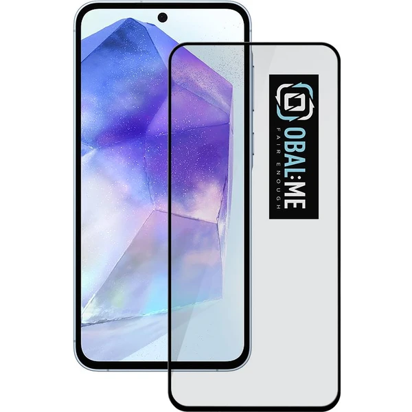 OBAL:ME 5D Tvrdené Sklo pre Samsung Galaxy A55 5G čierne - Ochranné fólie a sklo - Hlavný obrázok