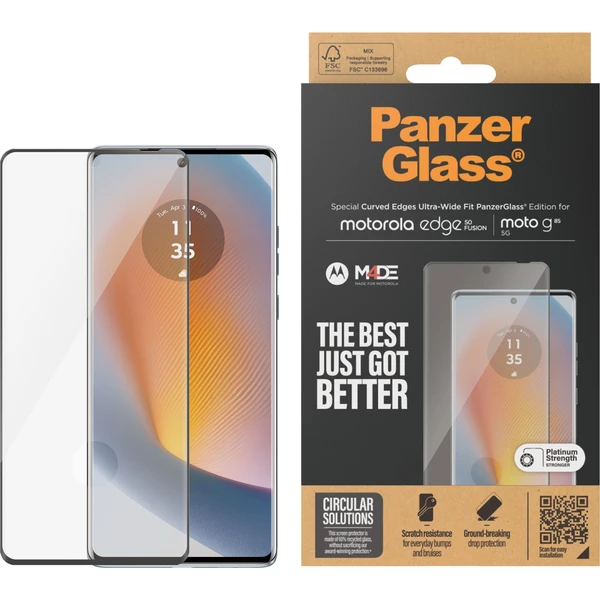 PanzerGlass® Platinum Edge sklo Motorola Moto Edge 50 Fusion / Moto G85 5G - Ochranné fólie a sklo - Obrázok GKPE000N01