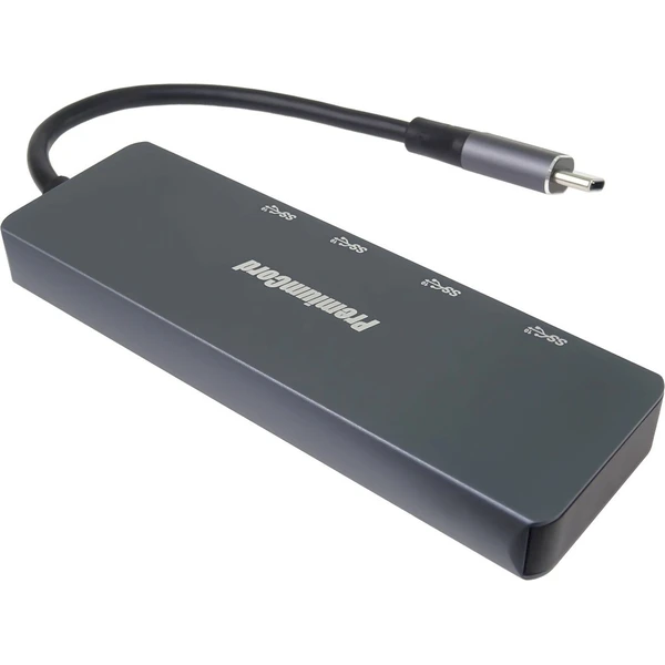 PremiumCord 10G SuperSpeed ??4v1 USB-C Hub antracitový - USB huby - Obrázok GL4L000K01