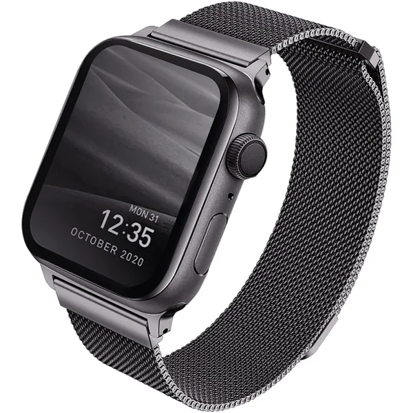 UNIQ Dante oceľový remienok Apple Watch 46/45/44/42mm grafitový - Remienky - Hlavný obrázok