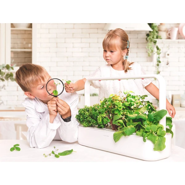 Click and Grow Smart Garden 9 šikovný kvetináč + 9ks kapsúl so semienkami sivý - Kvetináče - Obrázok GLEQ000401