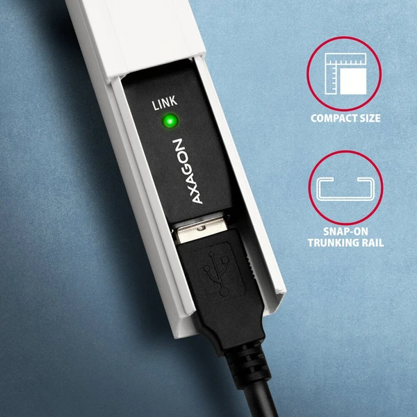 AXAGON ADR-215B USB-A/USB-B predlžovací kábel 15m čierny - Káble a redukcie - Obrázok GLS6000701