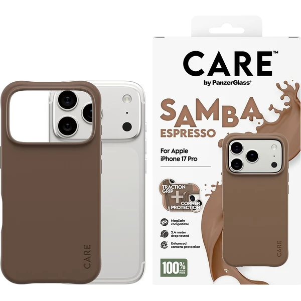 PanzerGlass® CARE Samba kryt s MagSafe Apple iPhone 17 Pro Espresso - Puzdra - Obrázok GMDH000K01