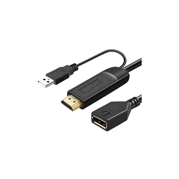 PremiumCord HDMI 2.0/DisplayPort 1.2 redukcia 4K 0,25m čierna - Káble a redukcie - Hlavný obrázok