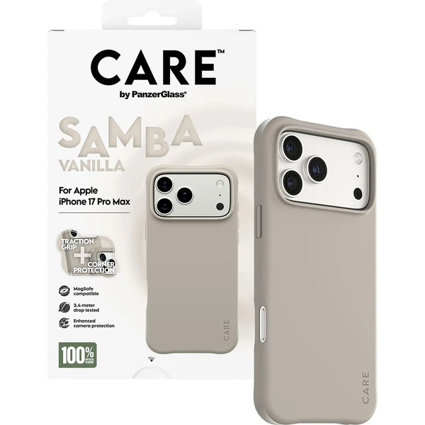 PanzerGlass® CARE Samba kryt s MagSafe Apple iPhone 17 Pro Max Vanilla - Puzdra - Obrázok GNDH000K01