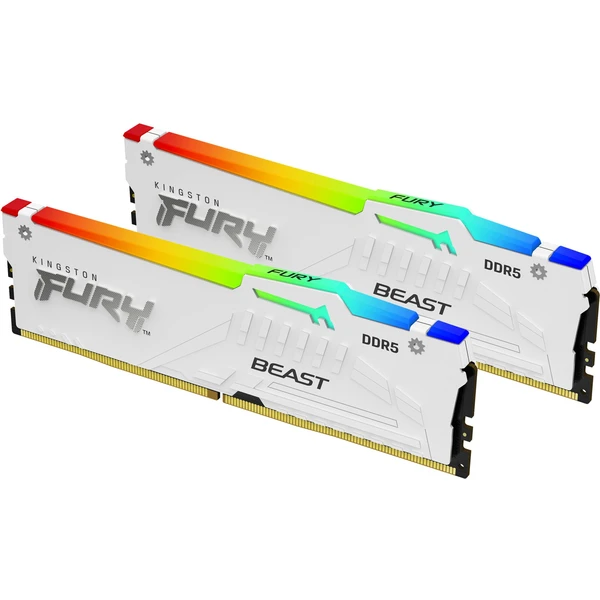 Kingston FURY Beast White RGB DDR5 32GB 5200MT/s CL40 DIMM (2x16GB) XMP - Operačné pamäte - Hlavný obrázok