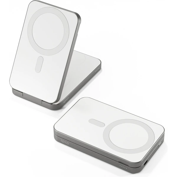 Epico UltraBase 4v1 Qi2/MagSafe powerbanka & bezdrátová nabíječka 8000mAh bílá - Powerbanky - Obrázok GPHJ000K01