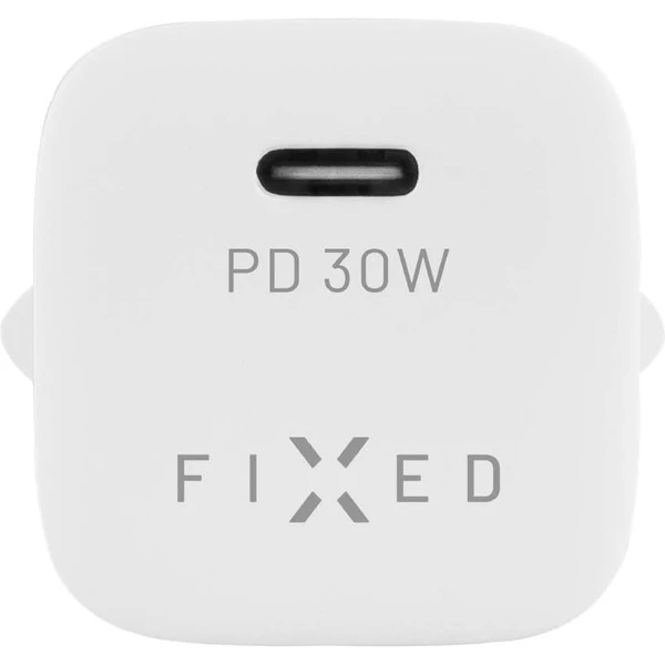 FIXED Mini nabíjačka s USB-C/USB-C káblom, PD, 1 m, 30W, biela - Nabíjačky - Obrázok GQ5E300401