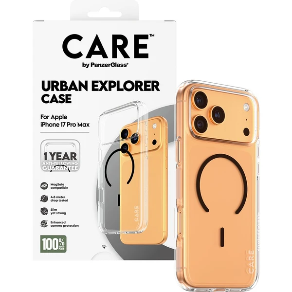 PanzerGlass® CARE Urban kryt s MagSafe Apple iPhone 17 Pro Max číry/čierny - Puzdra - Obrázok GSEH000K01
