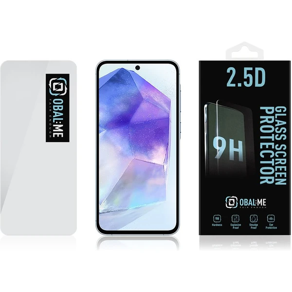 OBAL:ME 2.5D Tvrdené Sklo pre Samsung Galaxy A55 5G číre - Ochranné fólie a sklo - Obrázok GSX3000P01